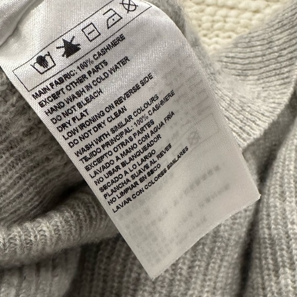 BA&SH 100% Cashmere “Cramy” Twist Back Ribbed Knit Sweater in Grey Sz S - Picture 9 of 14